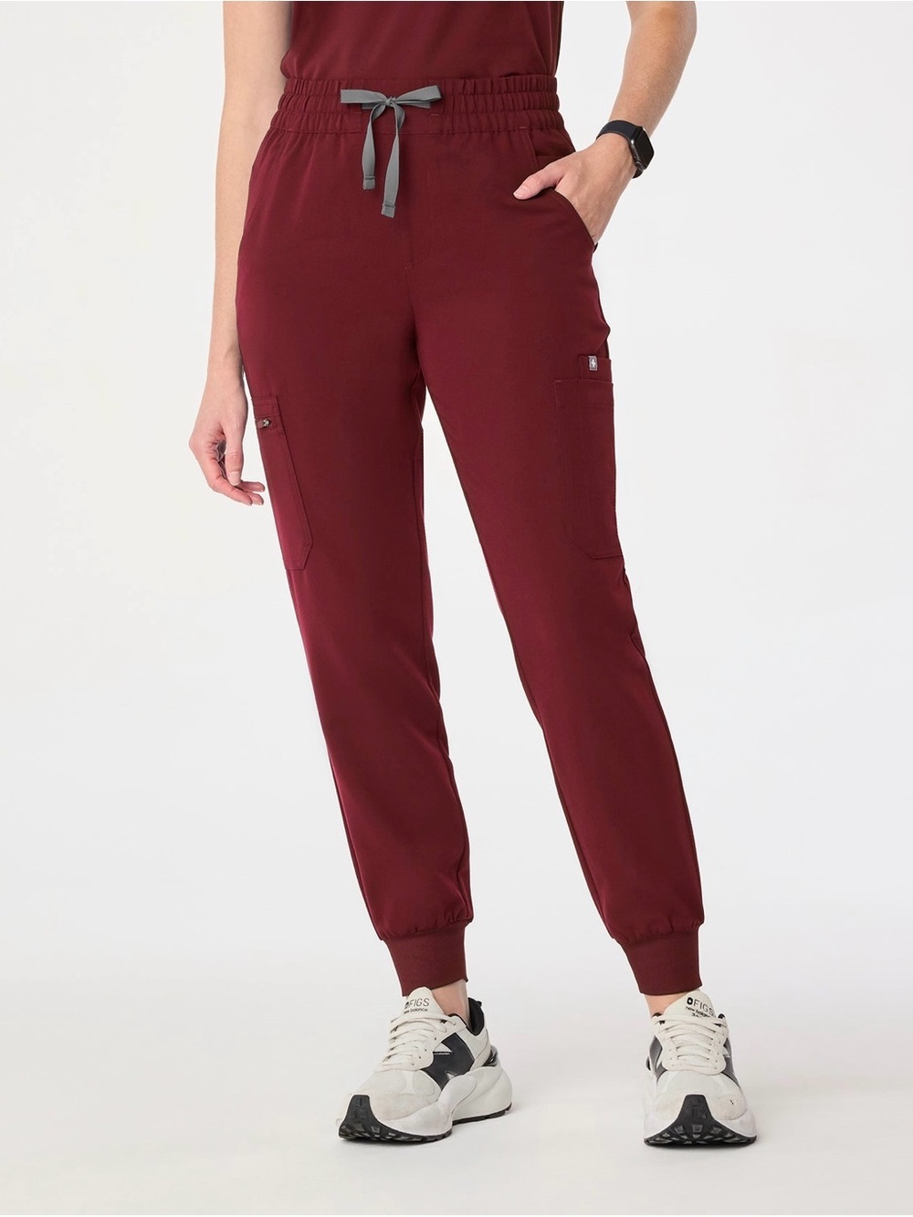 FIGS Zamora Burgundy Jogger Scrub Pants
